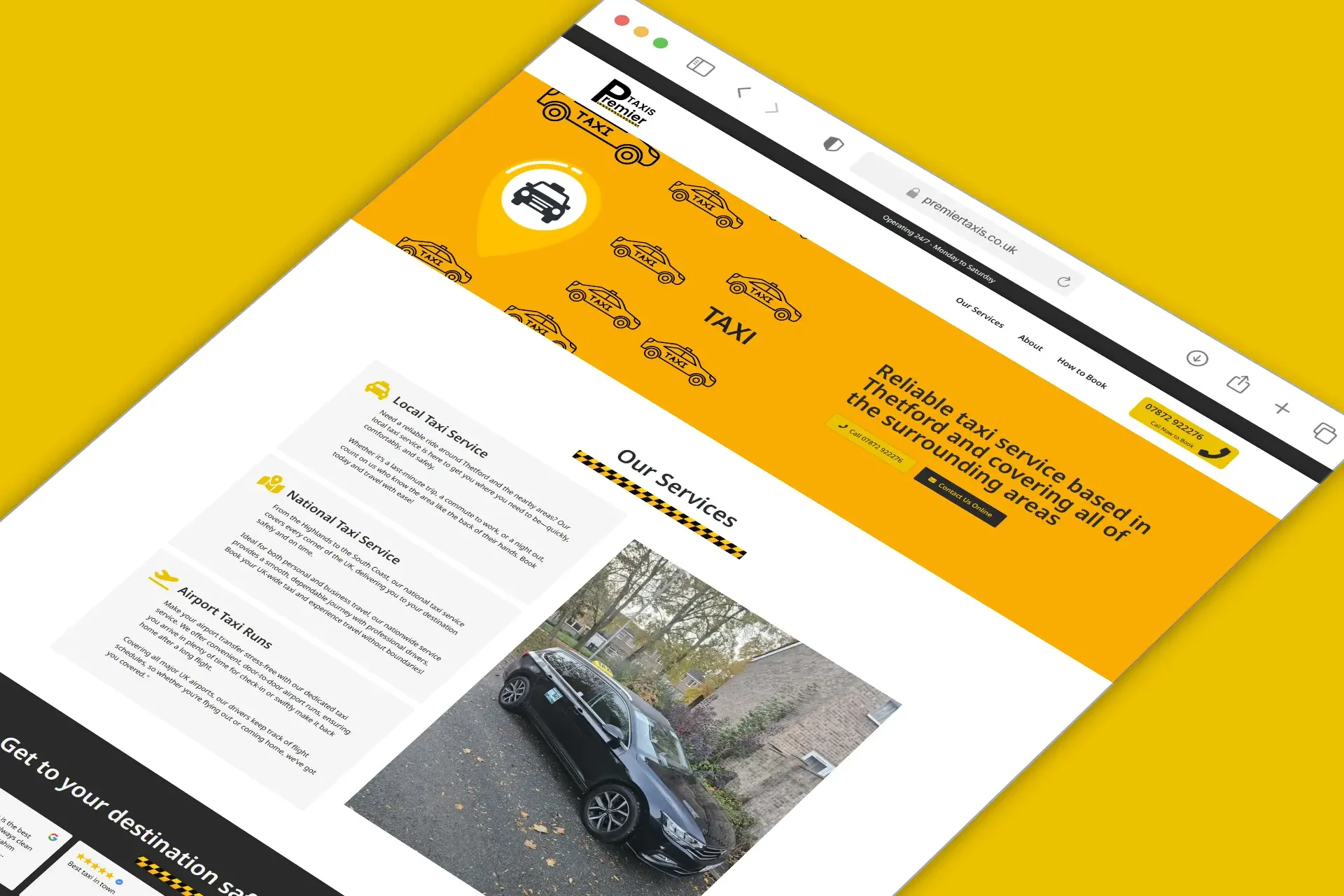 premier taxis website build