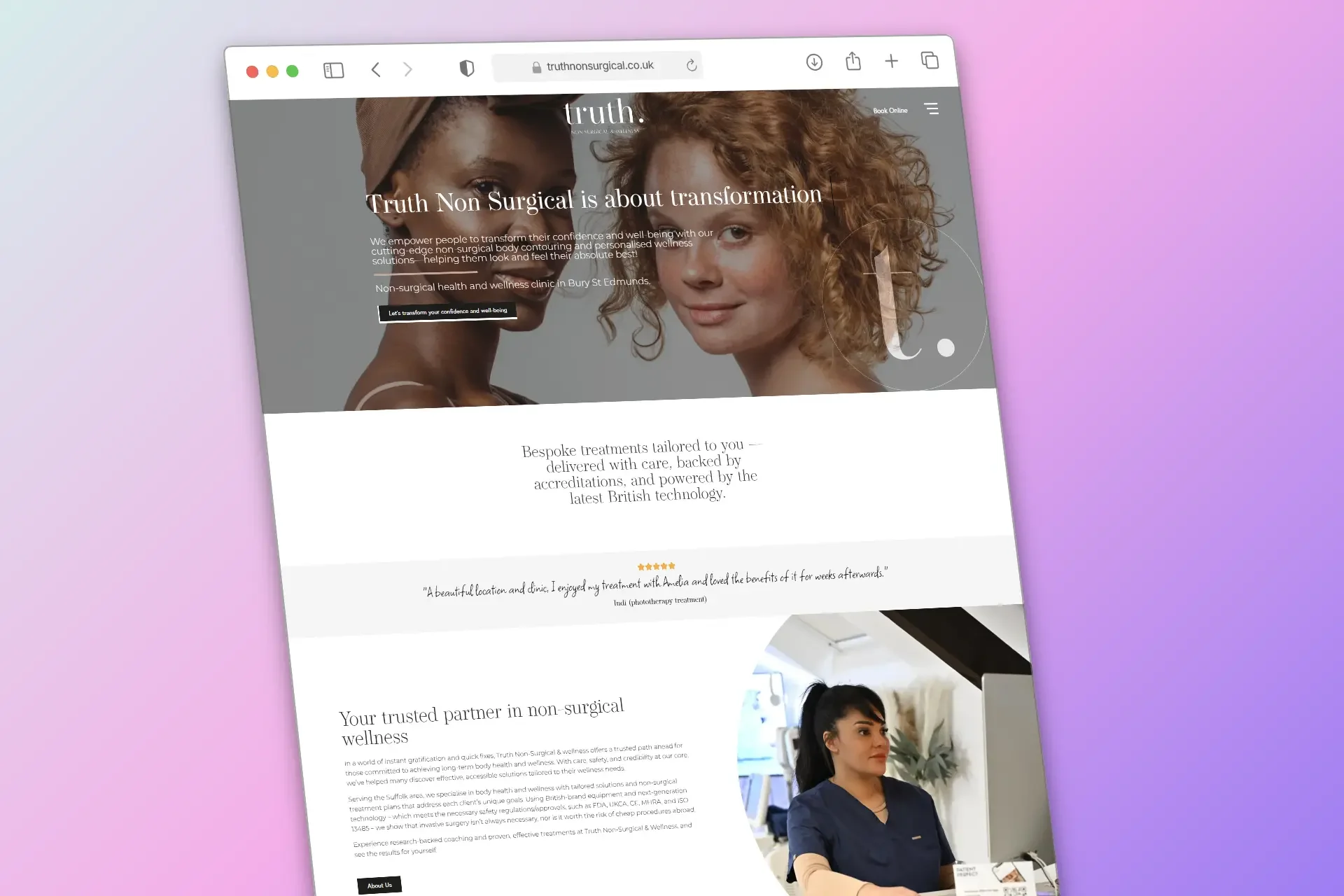 truth non surgical website build